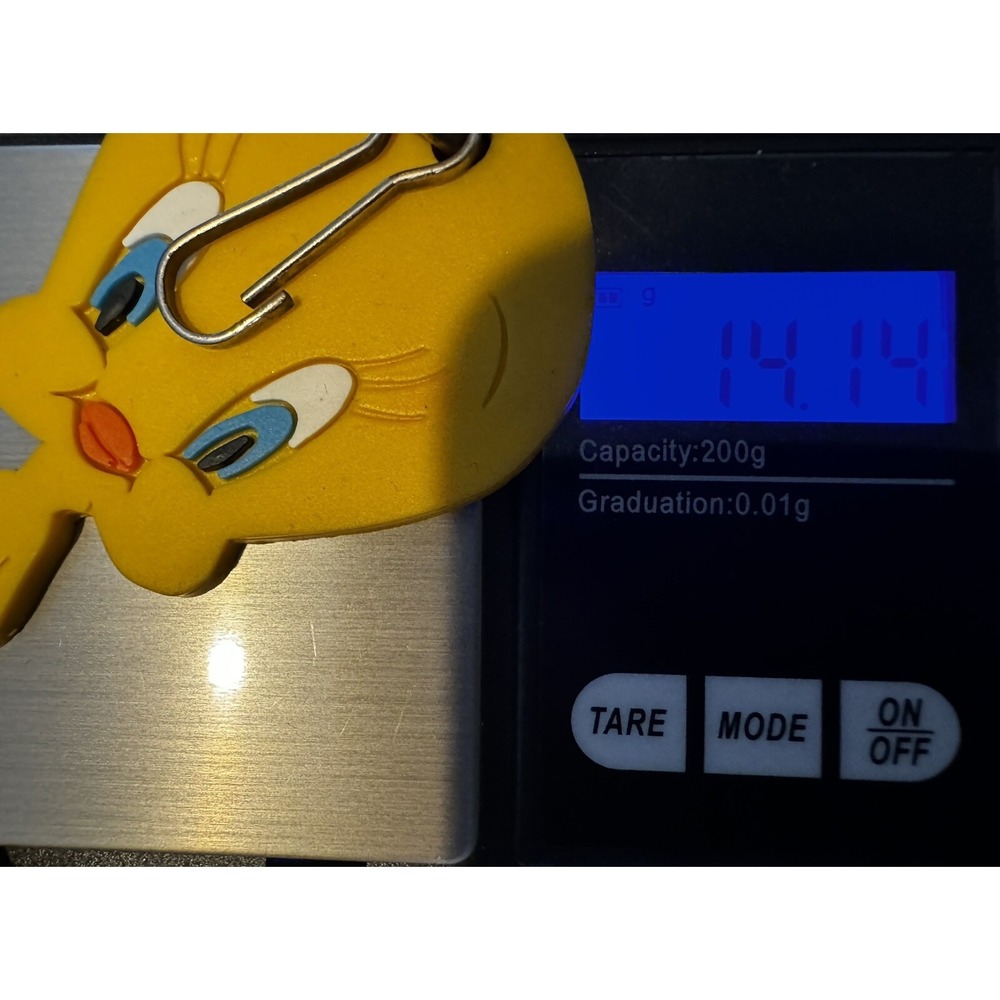 Vintage 1989 Tweety Bird Keychain Luggage Tag Ring Looney Tunes Warner Bros - Picture 4 of 7